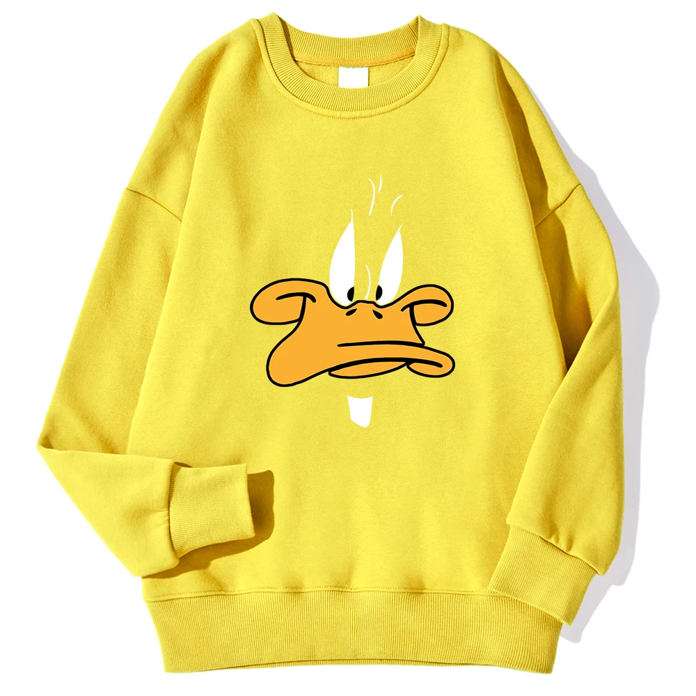 Cartoon Duck Personalized Print Printing Woman Hoodies Hip Hop Autumn Warm Hoodie Casual Fashion Hoody Harajuku Oversized