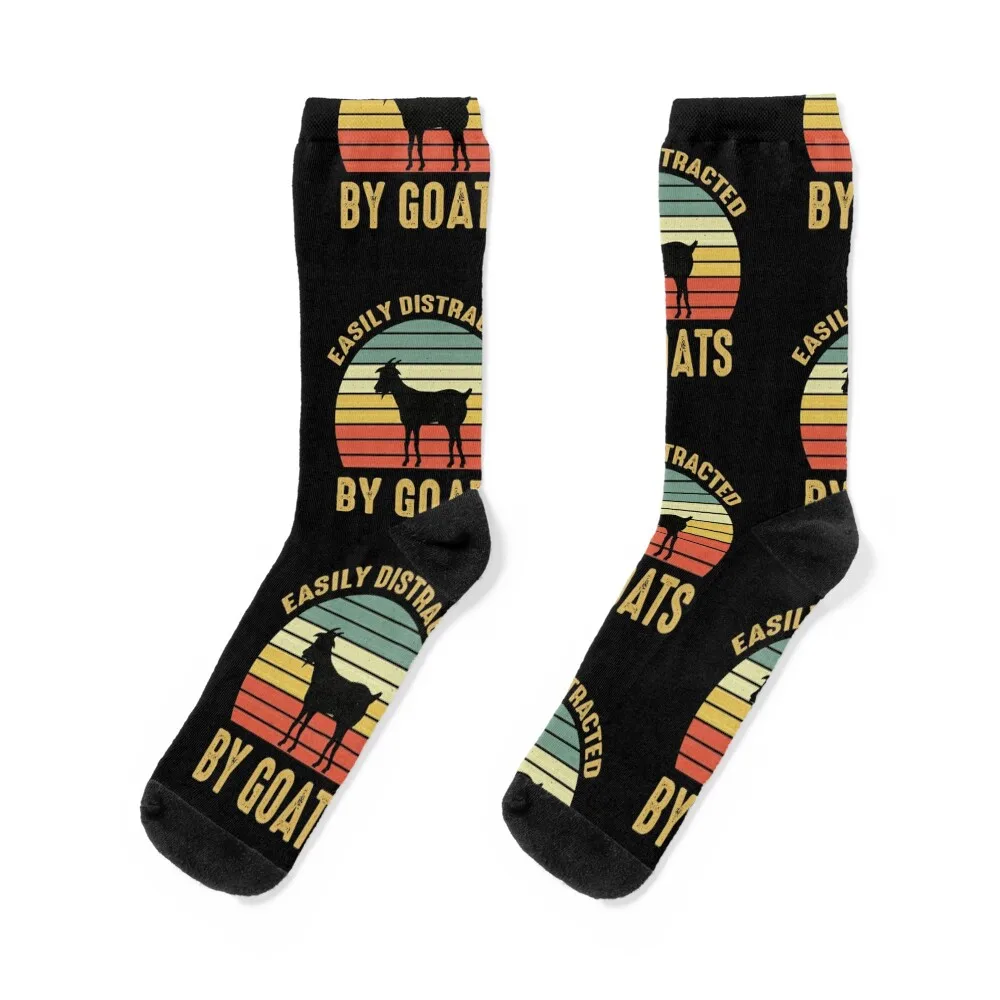 Easily distracted by goats ,goat gifts for goat lovers Socks essential Wholesale Socks For Girls Men's