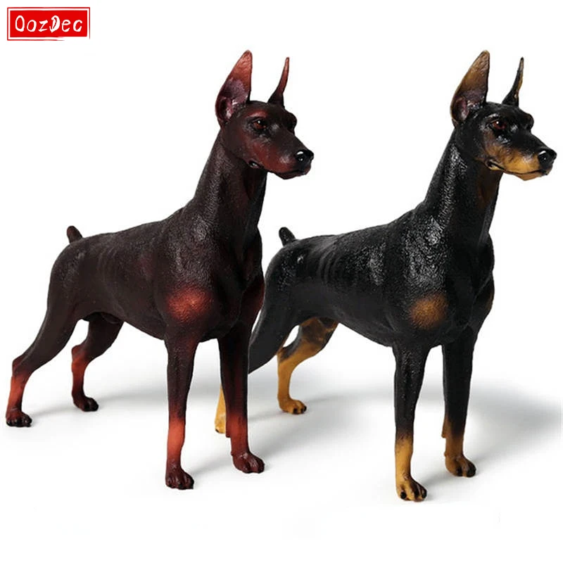 OozDec Doberman Pinscher Big Dog Animal Action Figures Decoration High Simulation Pvc Lovely Pet Model Toys