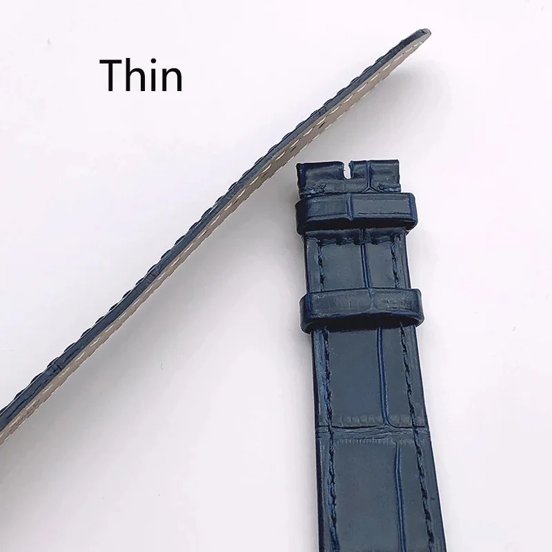 Genuine Leather Watch Strap, Soft Breathable Cowhide, Fits Cartier Bands Tank/Solo/Santos, 14mm-24mm