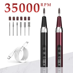 35000RPM Nail Drill Machine Cordless Electric Nail Sander for Manicure Gel Nail Polish Professional Nails Salon Tool