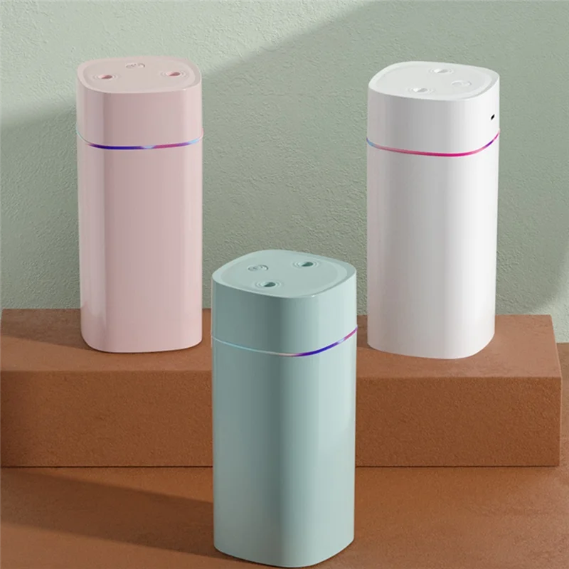 Colorful Night Light Small Humidifier Double Spray Air Atomizer USB Silent Home Humidifier Car Purifying Air Spray Green Durable