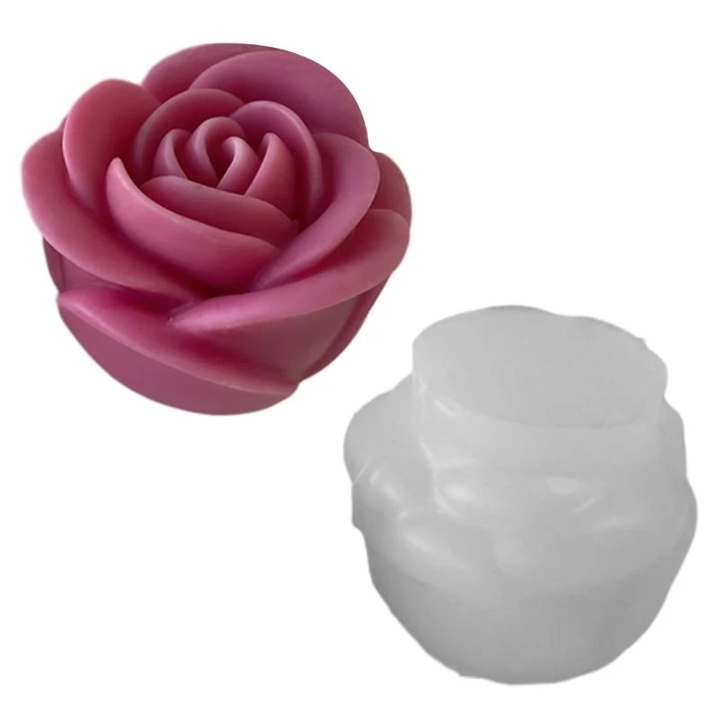 

E56A 3D Flower Silicone Mold Home Handmade Rose Scented Making Supplies