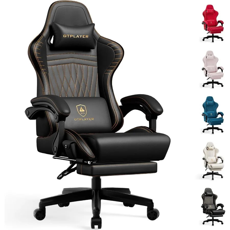 Gaming Chair with Speakers Video Game Chairs with Footrest PC Gamer Chairs for Adults Padded High Back Ergonomic Reclining Sill