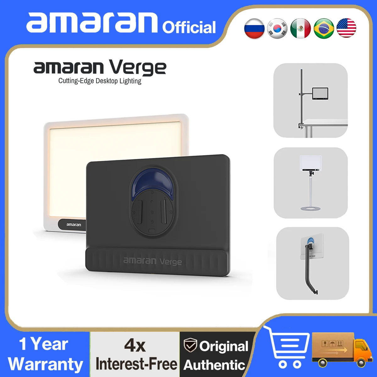 

amaran Verge Bi-Color LED Panel Light USB-C PD 2,700K - 6,500K Photography Studio Light for Youtube Tiktok by Aputure