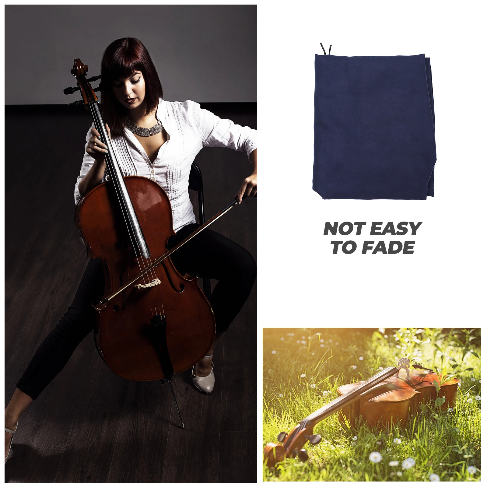 

Cello Cover Suede Protective Case Moisture Proof Easy Clean Reusable Household Instrument Dust Cover Gift Practical Decorative