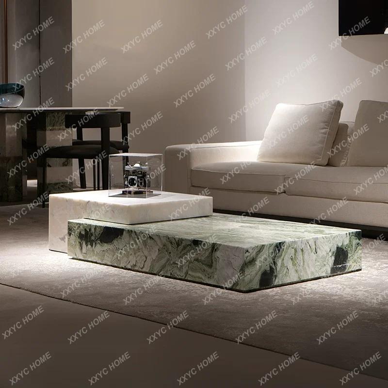 

Q natural marble coffee table modern simple light luxury villa high-end
