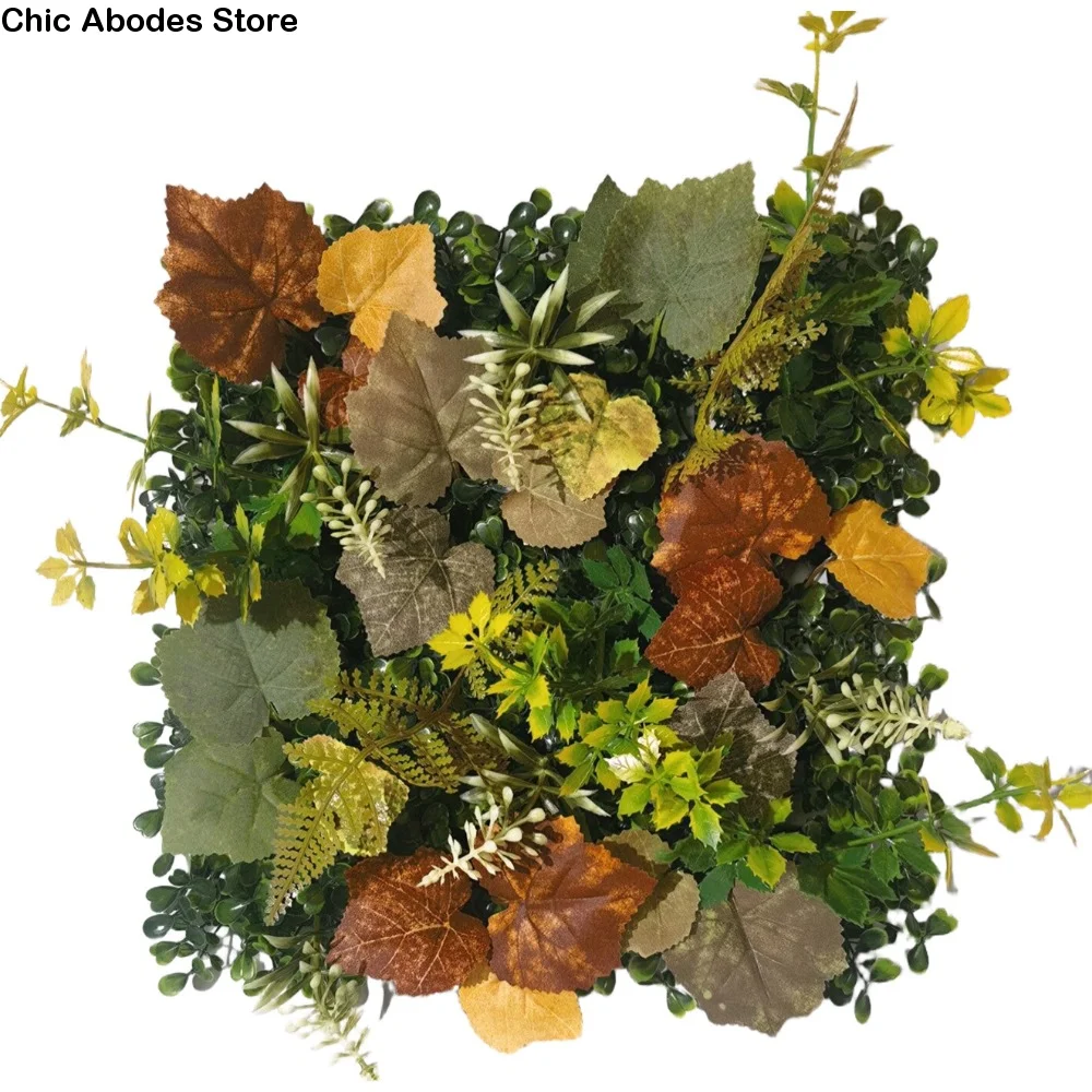 

DIY Artificial Plant Wall Panel Flower UV Protection Simulation Maple Plant Sheet Green 25*25cm Artificial Fern Grass