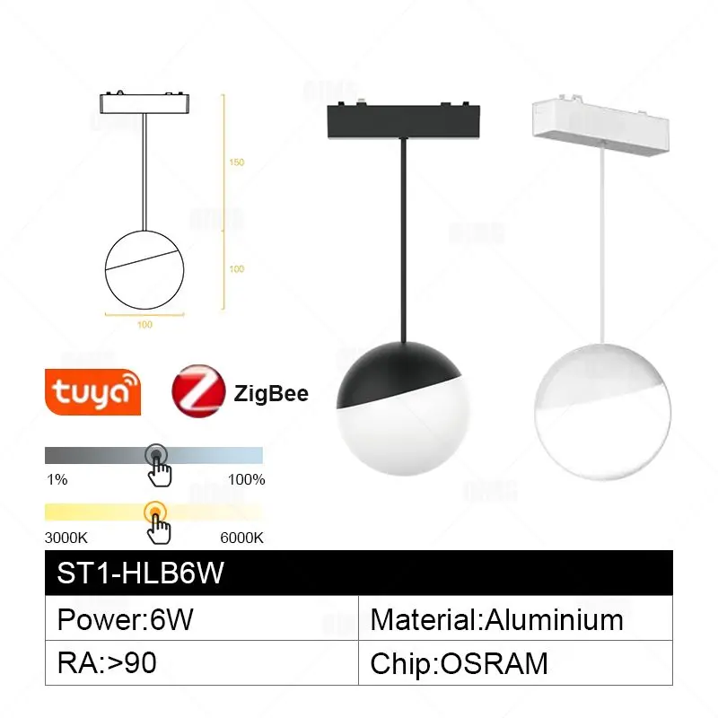Smart Home Tuya Dimbaar 6MM Ultradun Plafondmontage 48V Magnetisch Tracklightsysteem Dunne Slanke Opbouw Lineaire Verlichting