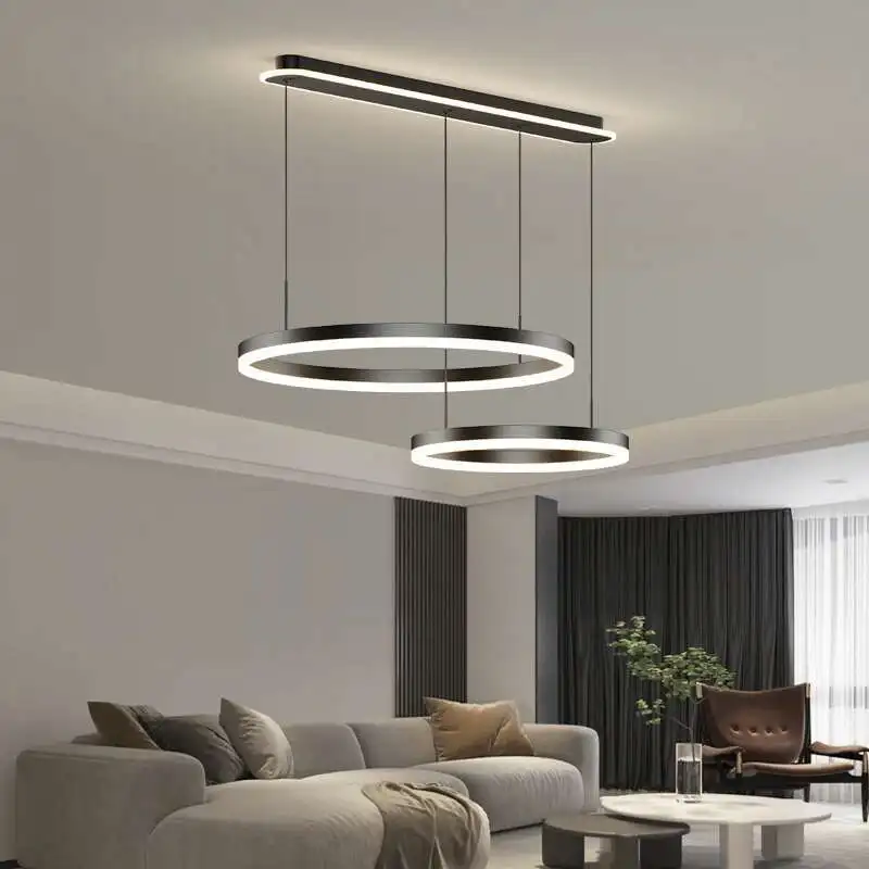 Minimalist Led Chandelier Lights Modern Circle Ceiling Chandelier for Living Room Dining Room Bedroom Nordic Home Decor Lamp