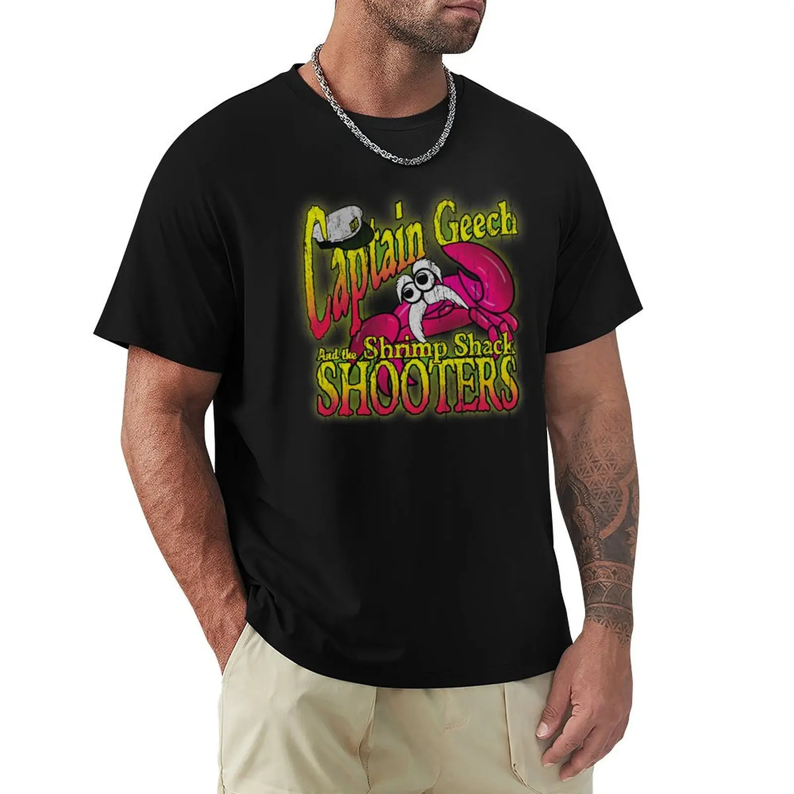 Captain Geech And The Shrimp Shack Shooters - Vintage T-Shirt animal prinfor boys oversized custom shirt T-shirts for men cotton