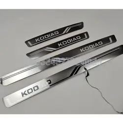For Skoda Kodiaq 2016-2020 Car Styling Door Sill Scuff Plate Guards Stainless Steel Kick Pedal Bar Trim Stickers Car Accessories
