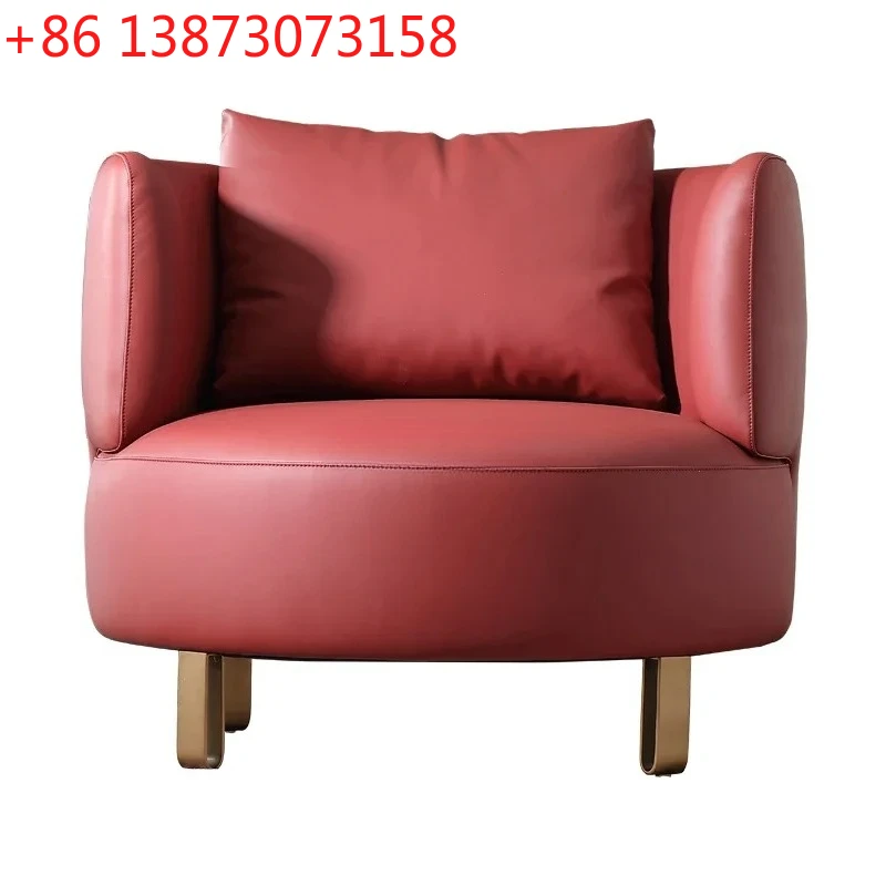 

Итальянский минималистичный кожаный диван-кресло для гостиной, современное минималистское кресло для отдыха