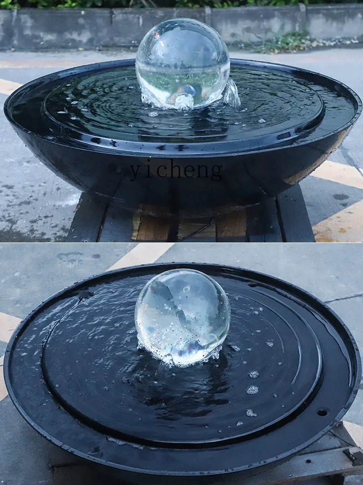 BJ   Large fountain, flowing pool landscaping, circulating water installation, fiberglass sculpture floor ornament