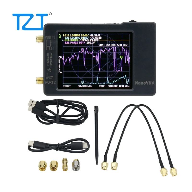 TZT 50KHz-900MHz Vector Network Analyzer NanoVNA Vector Network Analyzer For Antenna Shortwave MF HF VHF