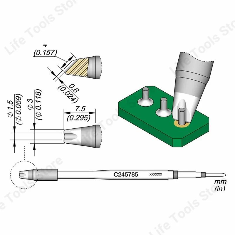 

C245-758 Soldering Iron Tip For T245 Handle Chisel Curved Welding Tip Compatible For JBC SUGON AIFEN Soldering Station Tools