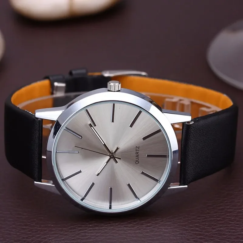 2024 Men Watches Top Brand Luxury Brown Leather Band Quartz Wristwatch Men's Casual Simple Watch Wrist Male Clock Reloj Hombre