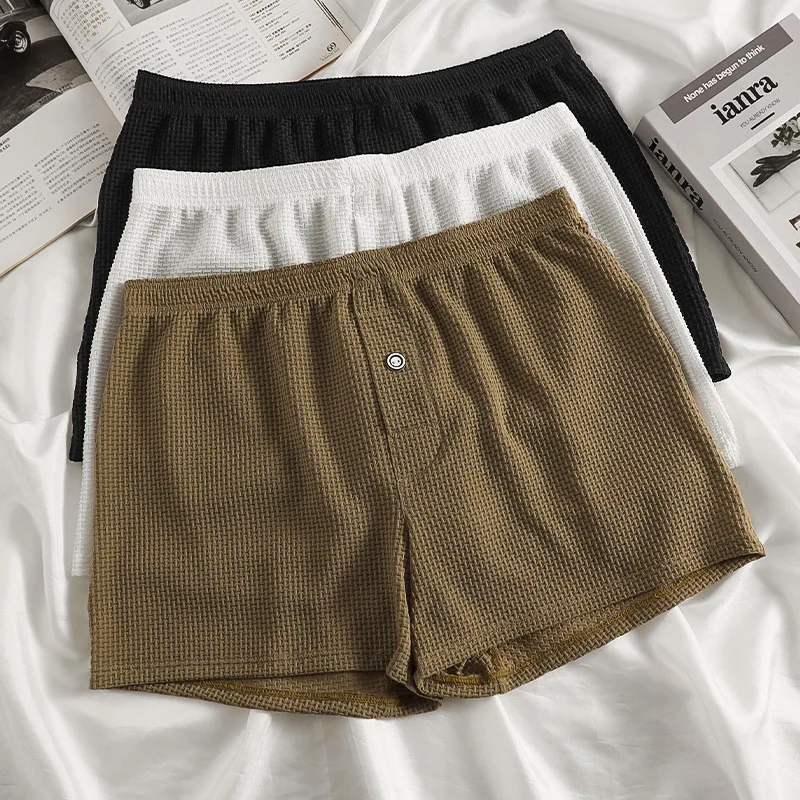 

1PC Men's Ice Silk Thin Loose Arlo Boxers - Breathable, Solid/Simple, Luxury, Outerwear-Friendly & Teen-Friendly