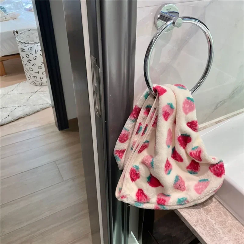 Microfiber Hair Towel Strawberry Printing Face Towel Daily Adult Kids Cartoon Absorption Towels Comfortable Household Towel