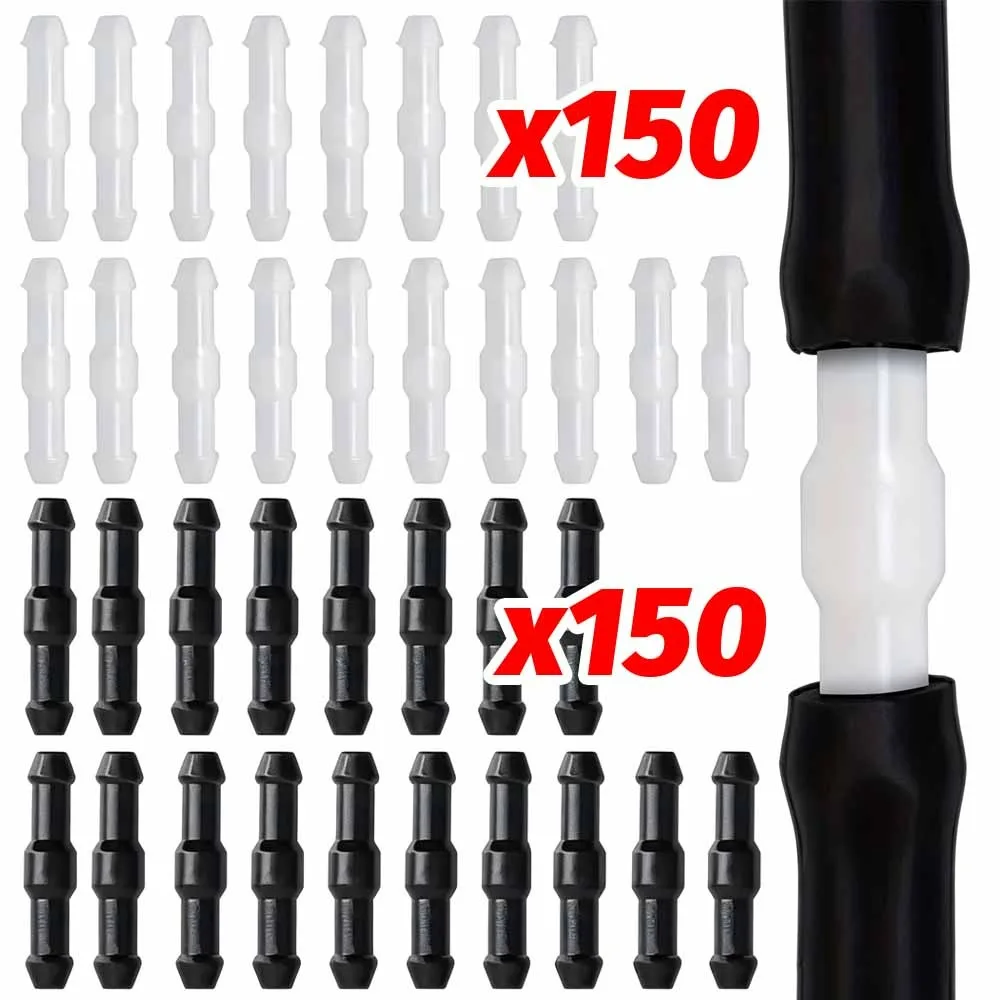 Black+White Straight Connector Car Windshield Spray Nozzle Hose Joint I Type Nylon Fitting Auto Truck Wiper Line Quick Connect