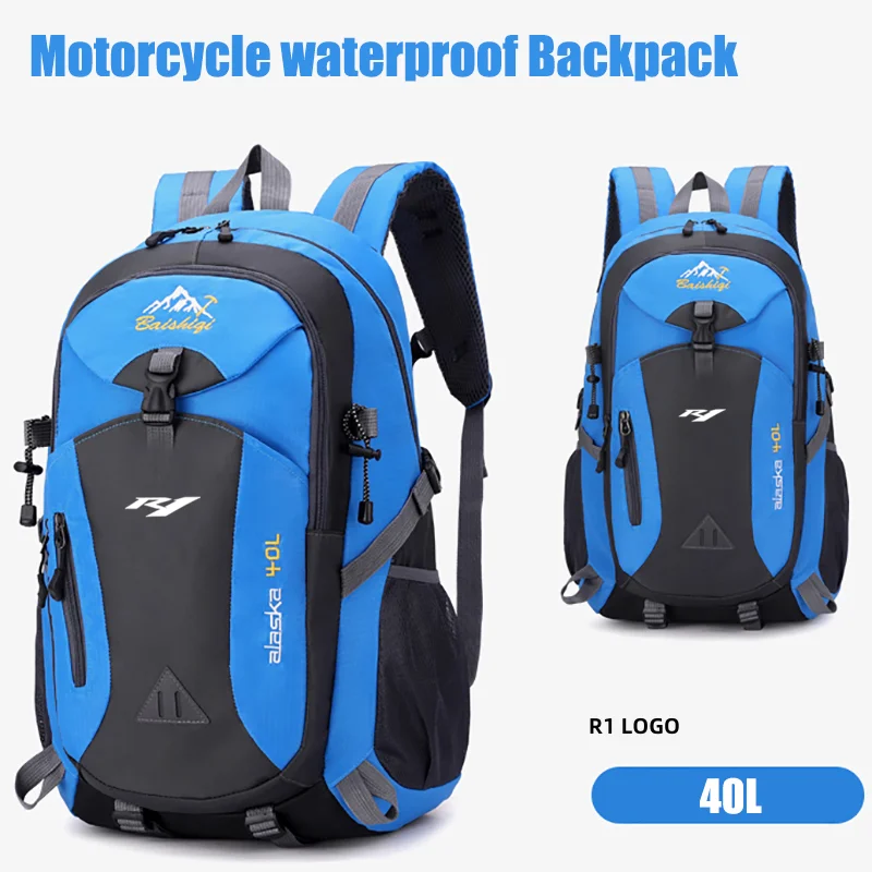 R1 Logo Waterproof Motorcycle Backpack Hiking Lightweight Trekking Fishing Duffel Bag For YAMAHA YZFR1 YZF R1