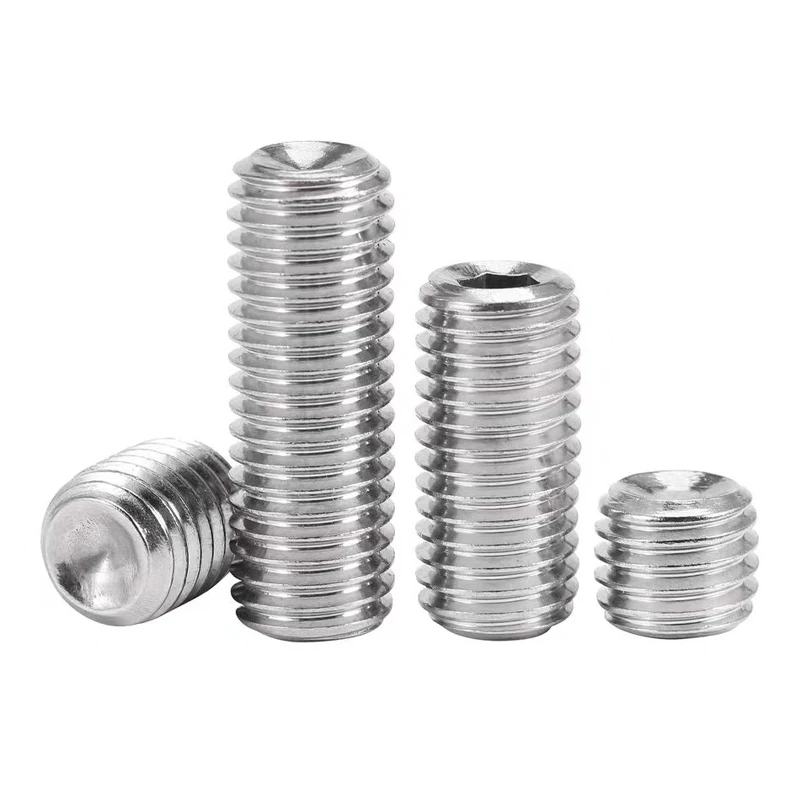 M2 M2.5 M3 M4 M5 M6 M8 304 Stainless Steel Hexagon Hex Socket Cup Point Headless Grub Set Screws Concave End