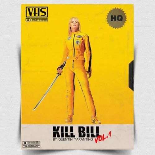 Metallschild „Kill Bill“ Retro VHS Film Werbeposter Druck Männerhöhle – Aluminium