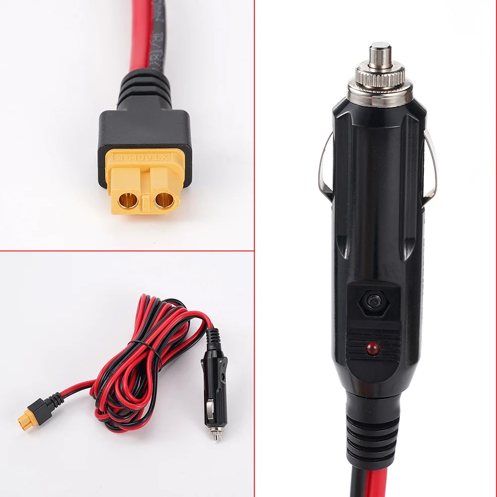

XT60 Female Head to Point Cigarette Head 14AWG used for Car Charger RVS, ships, outdoor mobile power storage battery charging