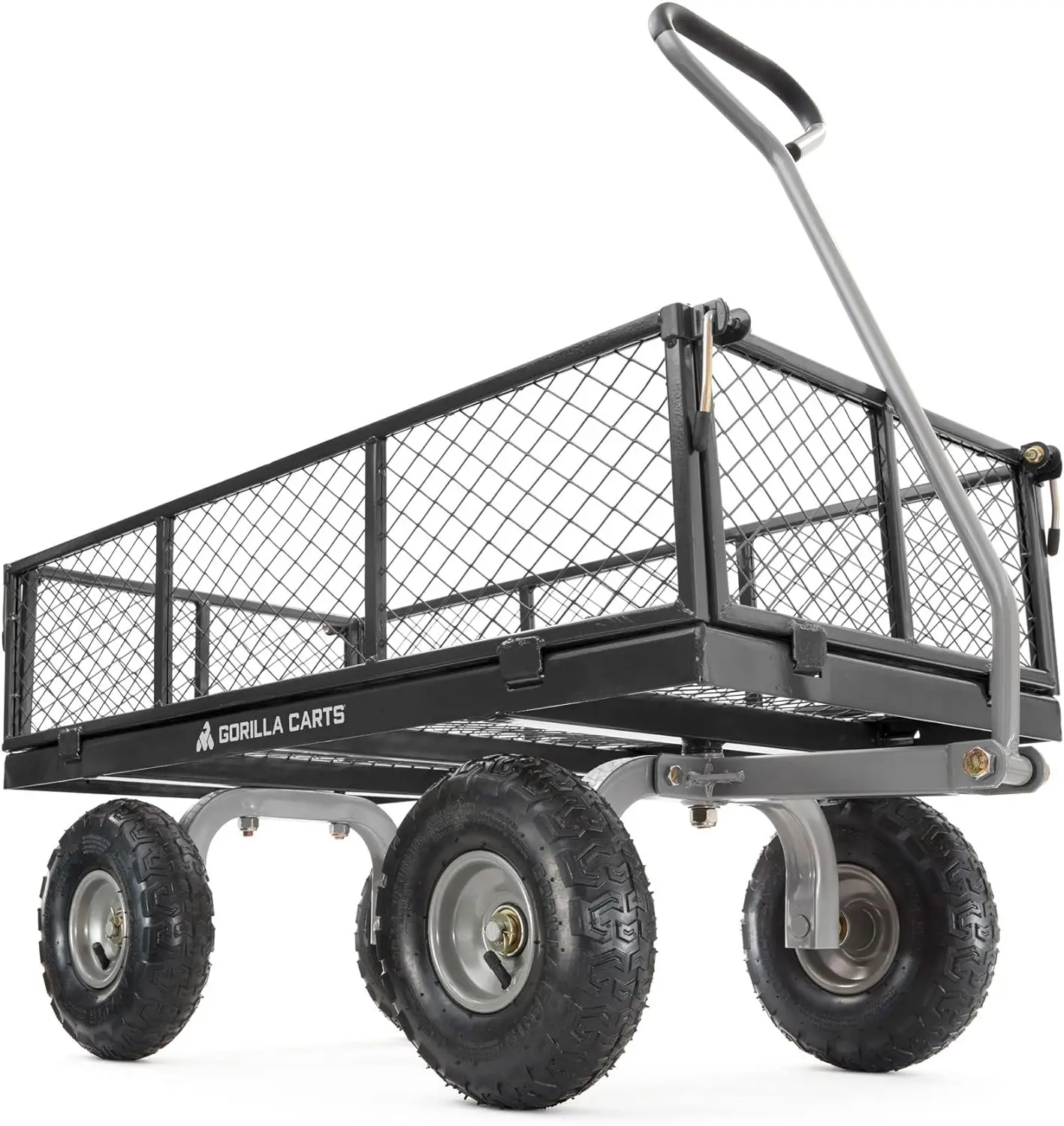 

800 Pound Capacity Steel Utility Cart, Flatbed Dolly Gardening Cart Outdoor Yard Wagon