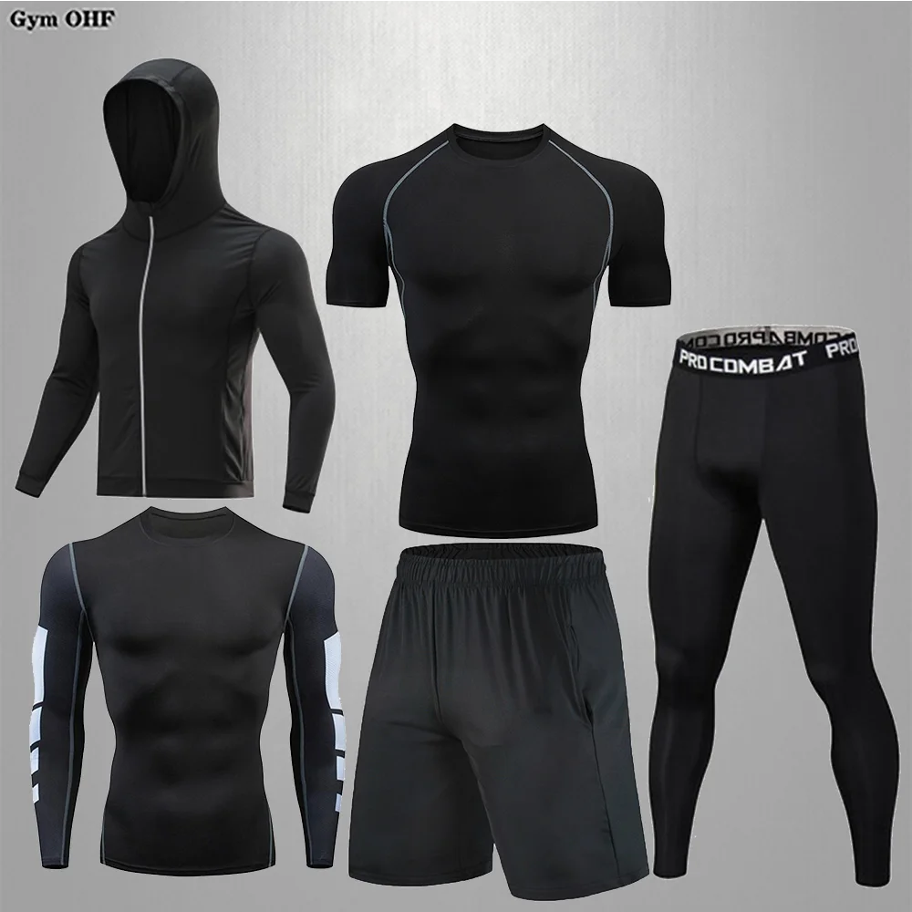 Tracksuit For Men's Compression Sportswear Suits Gym Tights Training Clothes Workout Jogging Sports Set Running Rashguard Men