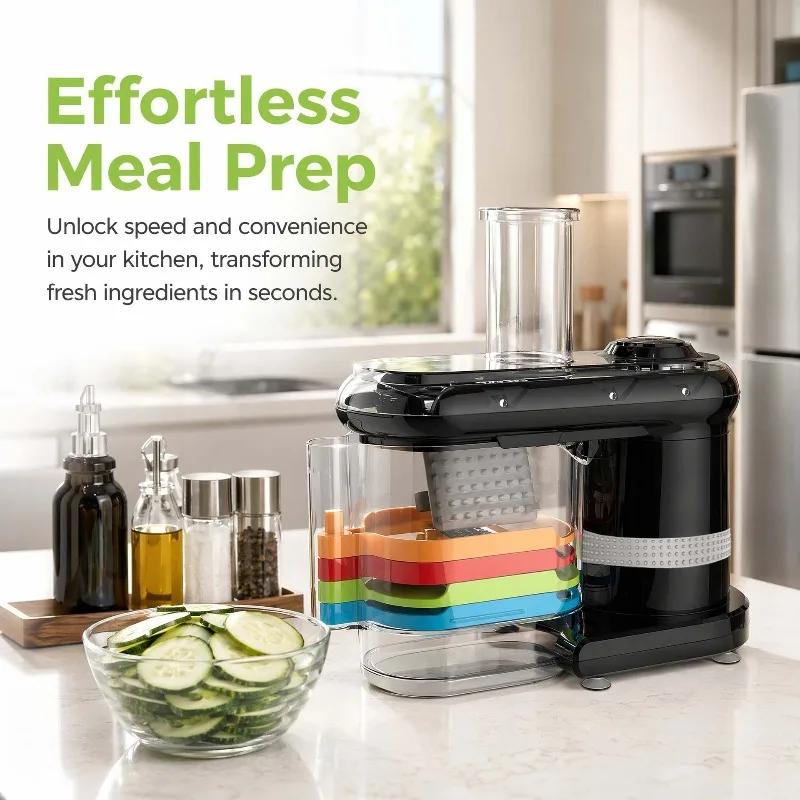 7-in-1 Multifunctional Kitchen Electric Cutter EU Standard Slicing Shredding Dicing Machine Cheese Grater Salad Making Too