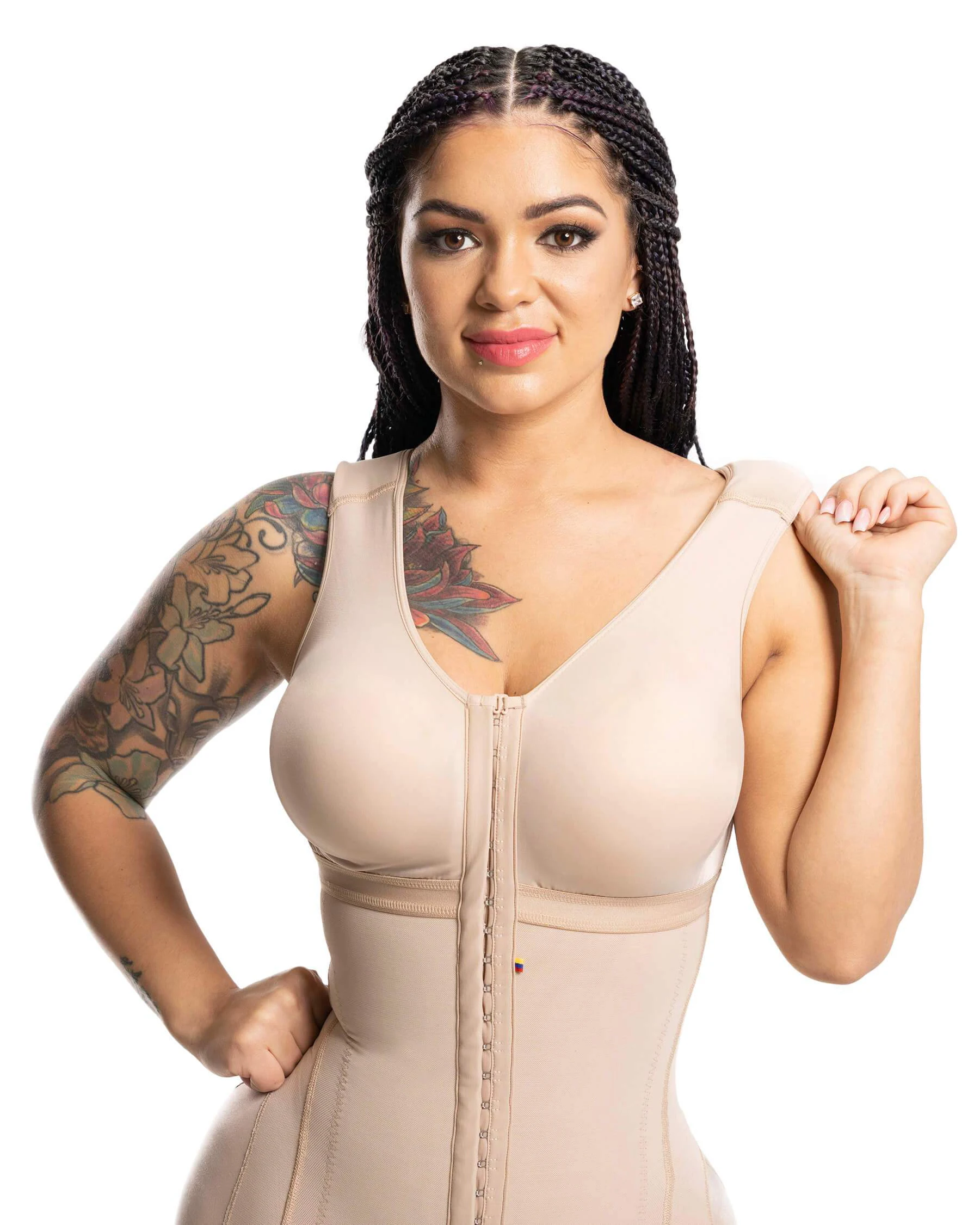 Post-Surgery Fajas Colombianas Full Body Shapewear Waist Shrinking Slimming Bodysuit 3 Compression Hooks Surgery Results Girdle