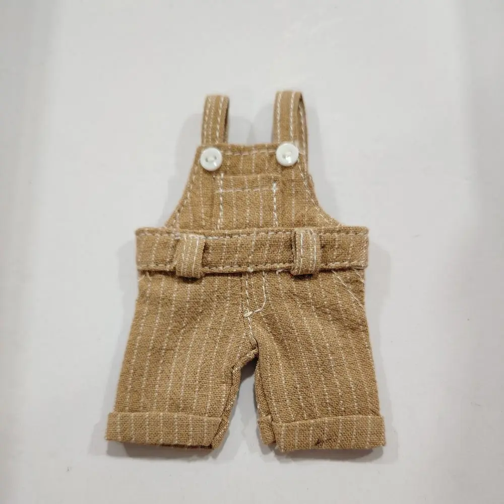 Ropa de muñeca de algodón de 12cm, pantalones de tirantes coloridos, ropa de muñeca de felpa linda, juego de vestir, accesorios para muñecas de juguete para niñas