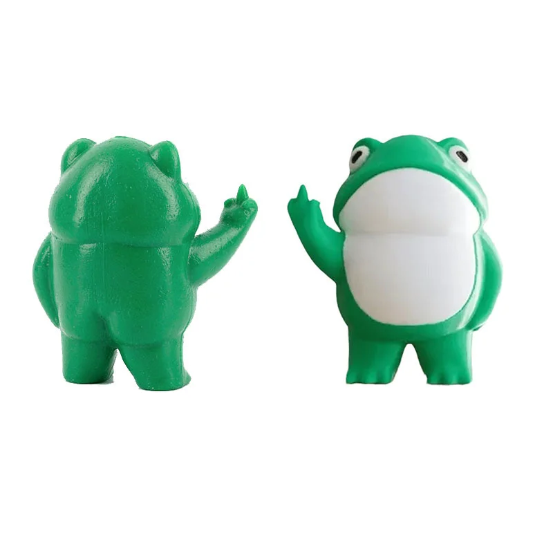 Middle Finger Frog Figurines Rebellious Cute Frog Statue Fairy Garden Decor Patio Yard Lawn Porch Decor Gifts