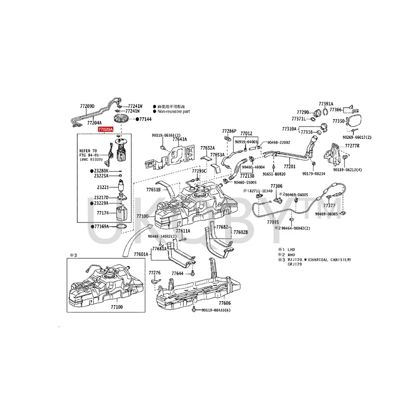 7702060280 7702035072 To yo ta Prado Fuel suction pipe assembly with fuel pump and fuel level gauge