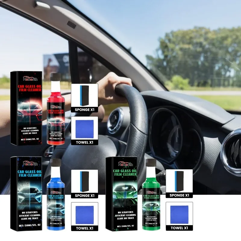 Car Glass Oil Film Cleaning Fluid Car Windscreen Stain Removal & Cleaning Multi-Purpose Cleaner Non-Corrosive Car Accessories