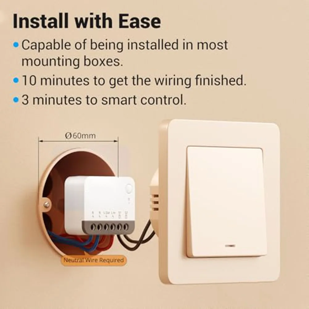 2PCS ZBMINIR2 For ZigBee Smart Light Switch for Flexible Installation with Rocker Momentary SPDT and Door Switch Support