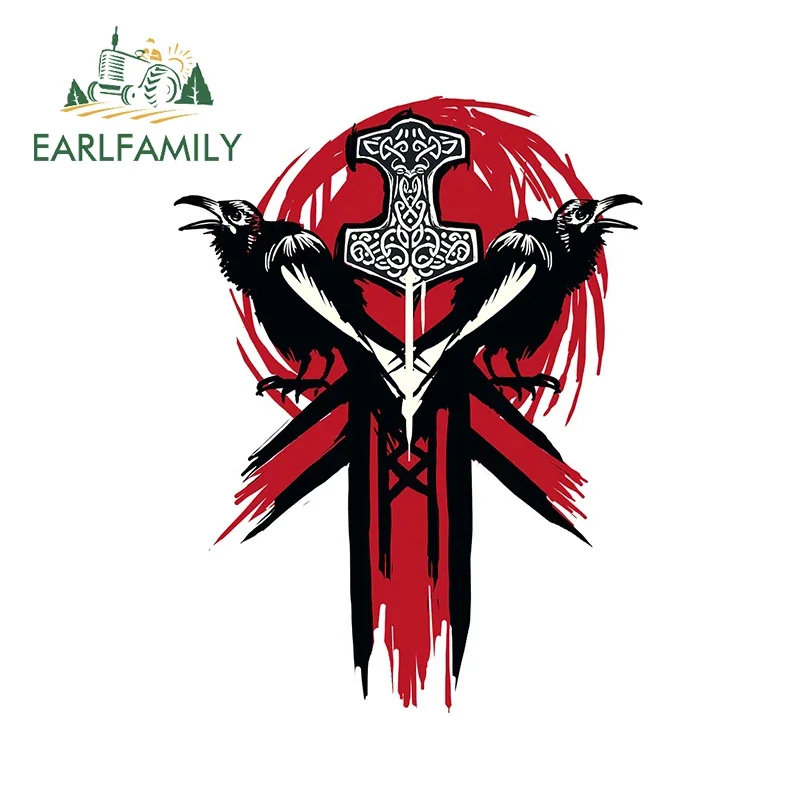 EARLFAMILY 13cm x 9.8cm for Viking Logo Vinyl Car Stickers Anime Waterproof Scratch-Proof Decal Vehicle JDM Assessoires