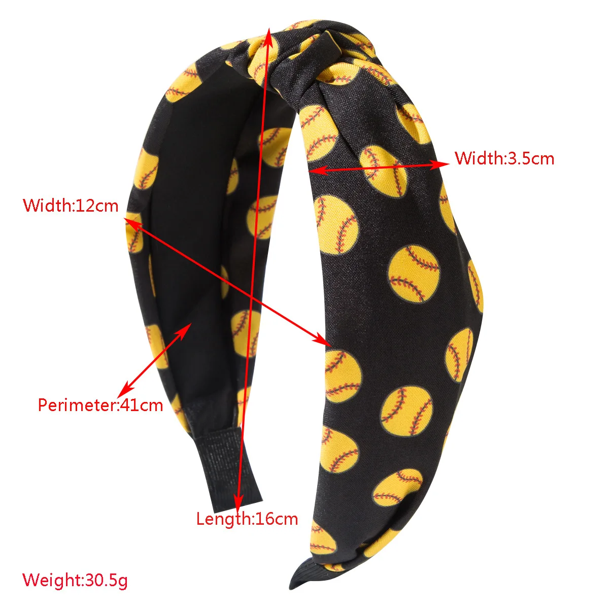 Hot-selling sports style headband fabric baseball printing simple knotted headband versatile vitality sports hair accessories