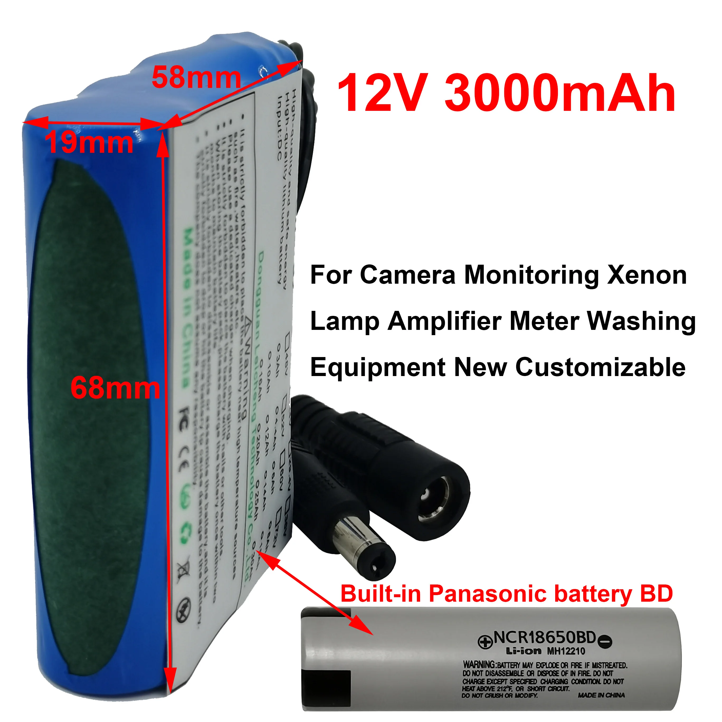 Paquete de batería recargable de iones de litio de 12V, 3000mAh, 18650, 3S, 1P, para monitoreo de cámara, lámpara de xenón, amplificador, equipo de lavado, nuevo