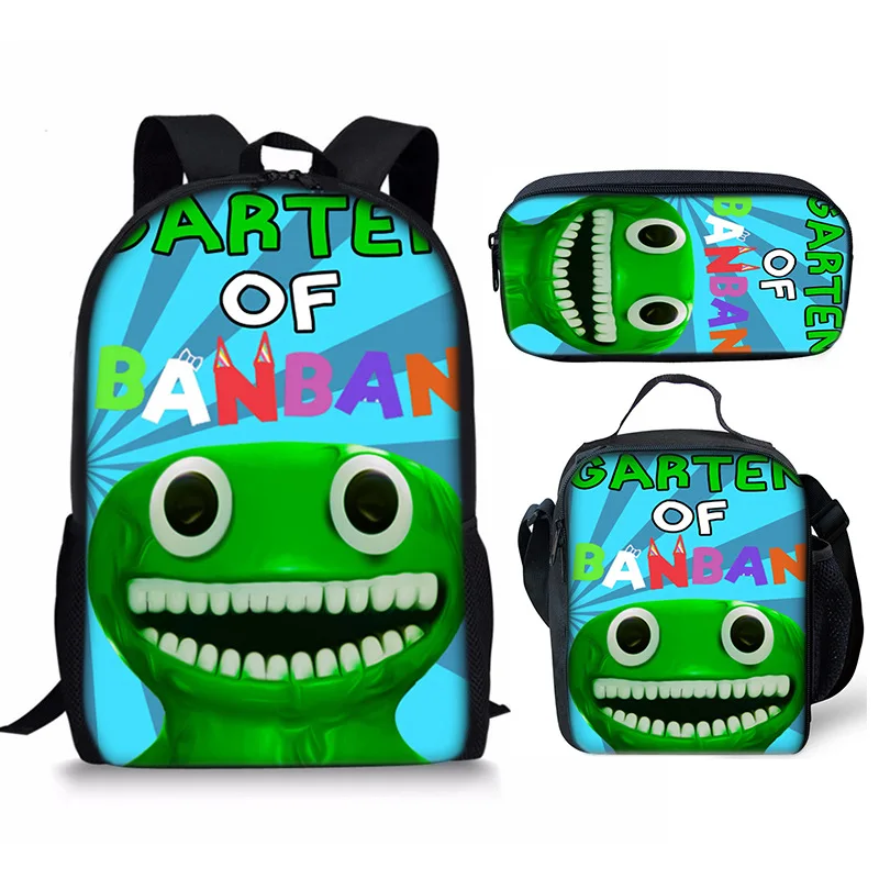 Cartoon Novelty Peculiar Cool Banban Garden 3D Print 3pcs/Set pupil School Bags Laptop Daypack Backpack Lunch bag Pencil Case
