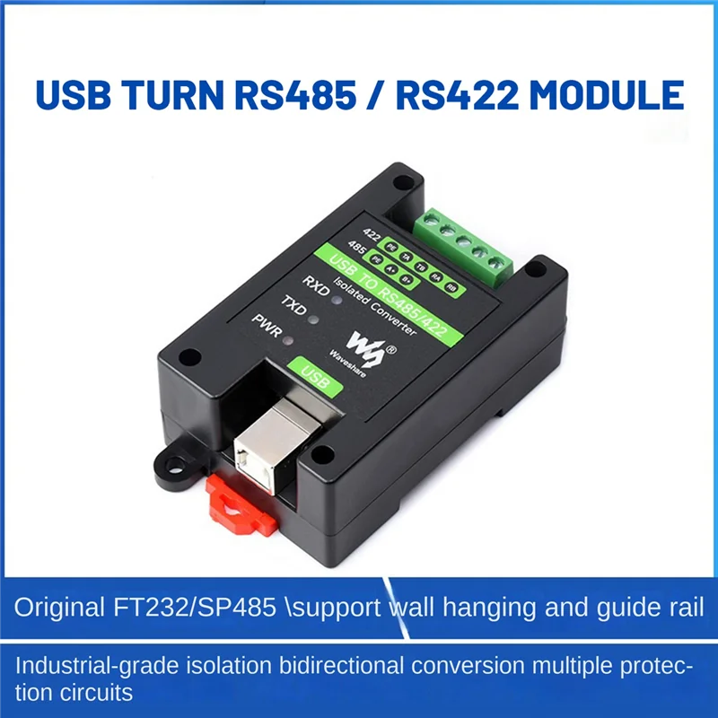 USB إلى RS485/422 محول صناعي معزول من نوع السكك الحديدية FT232/SP485 رقاقة FT232RNL 300Bps-3Mbps محول USB