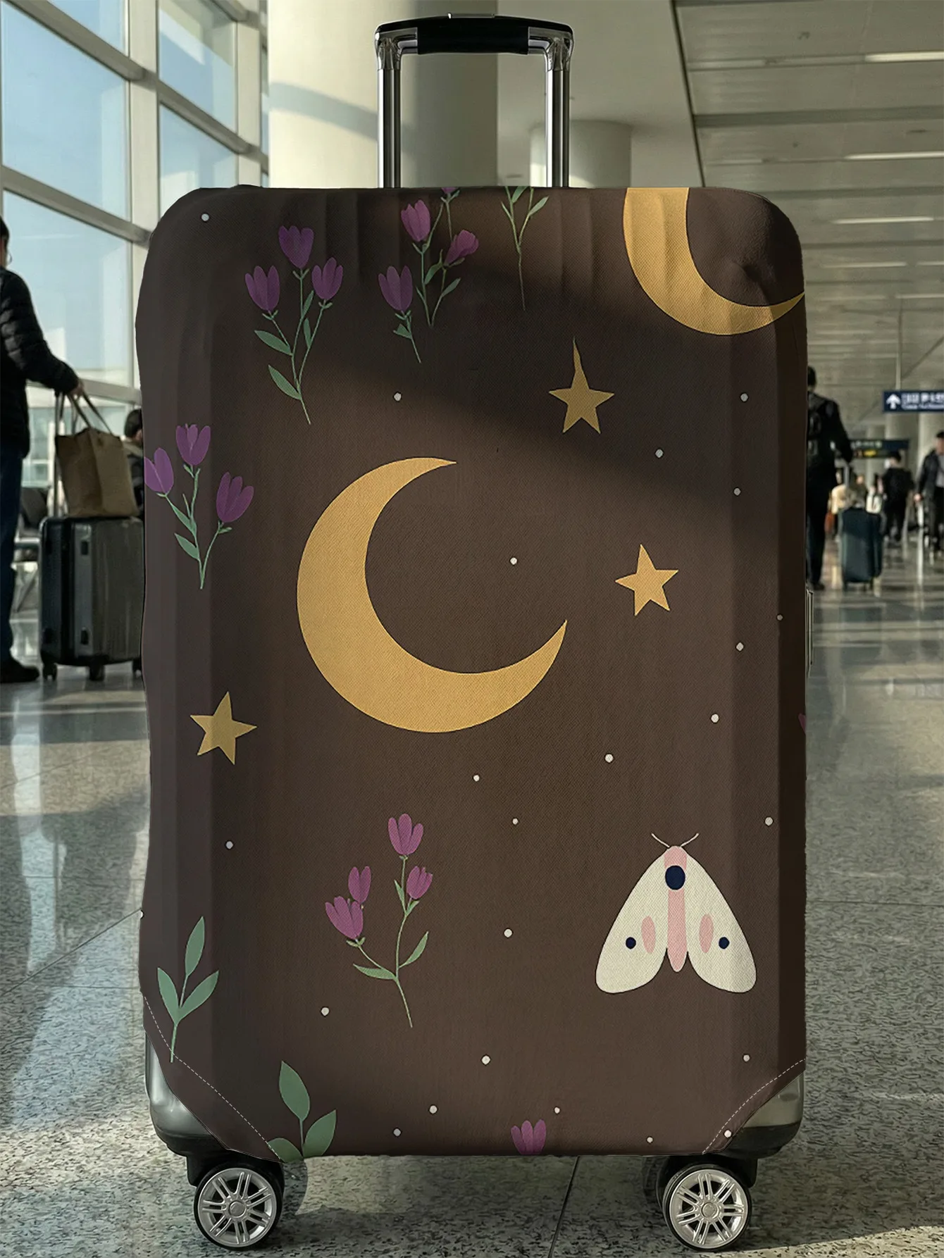 

Защитный чехол для багажа с принтом Star Moon, подходит для чехлов для багажа размером 18-32 дюйма, перчаток для ручки багажа, дорожных аксессуаров.