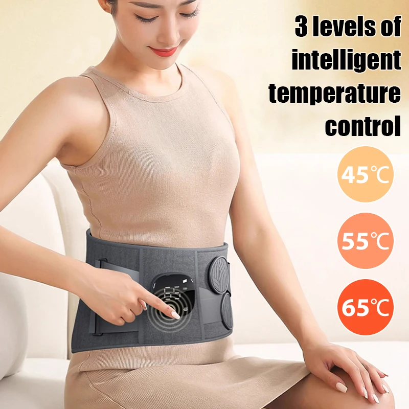 Heat Waist Belt Brace Massage Waist Vibration Hot Compress Massager Lumbar Care Promote Blood Circulation Relax Muscle