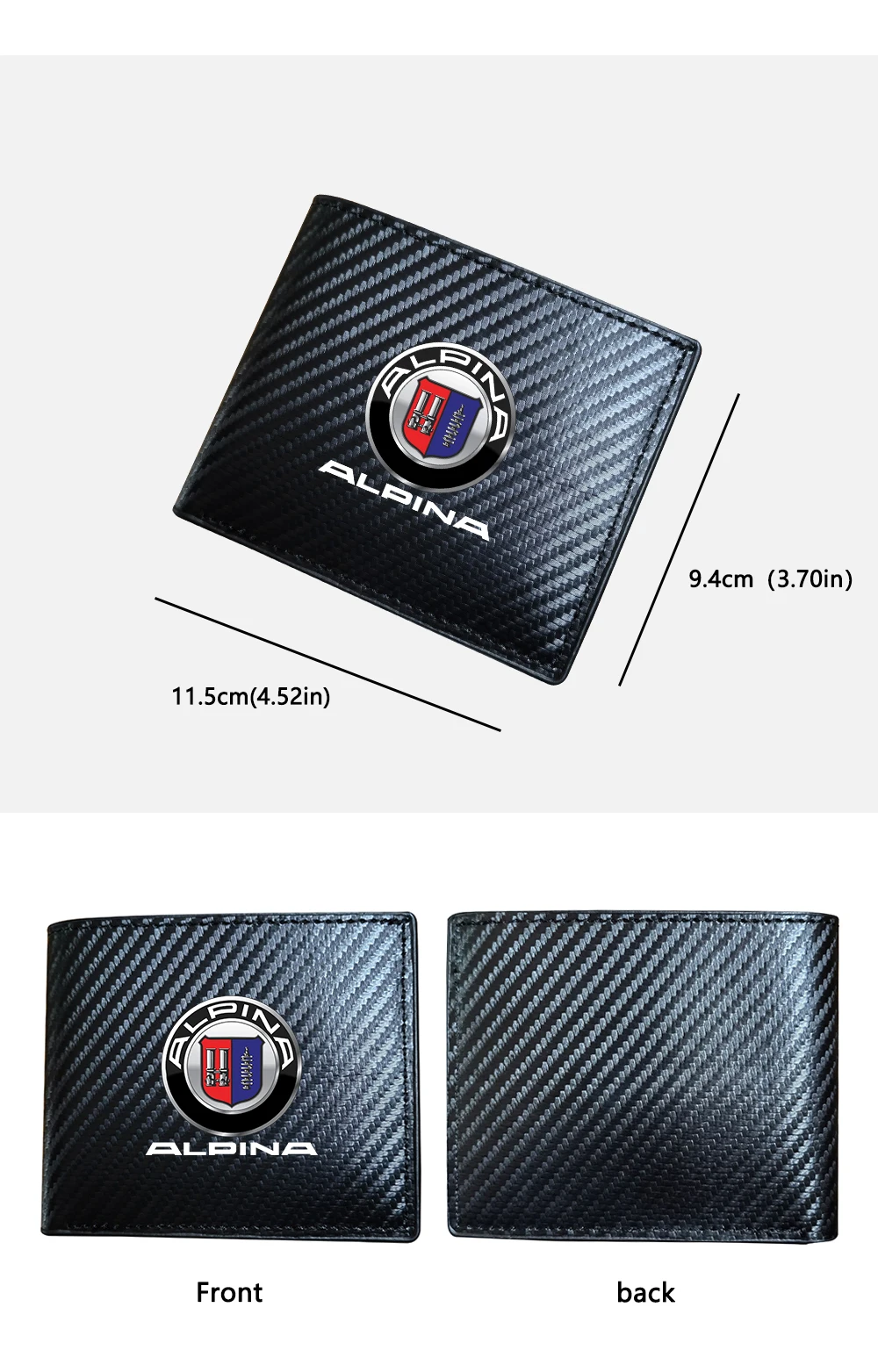 for alpina bmw b3 b4 b5 b6 b7 c2 d3 d4 d5 xd3 xd4 car carbon fiber leather wallet Card package car accessories