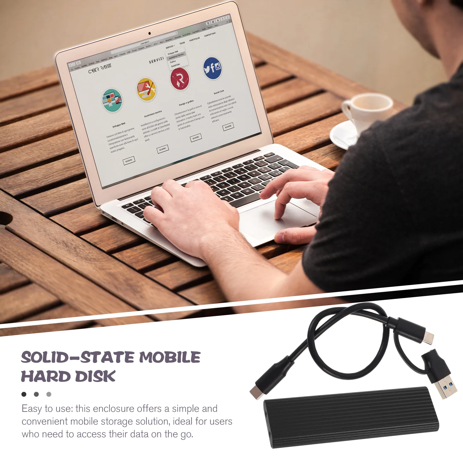 1 مجموعة Ssd الضميمة الألومنيوم حالة B + مفتاح نوع C Usb 3.1 محول محرك الحالة الصلبة الخارجية عالية السرعة المزدوج #2