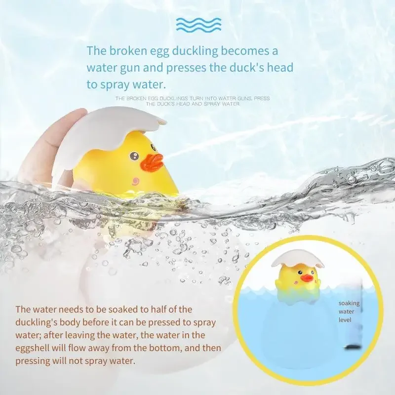 لعبة المياه العائمة لحمام الأطفال - رأس دش لطيف لرش الحوت والبط، ملحقات لعب الحمام الممتعة للأطفال في الاستحمام #4