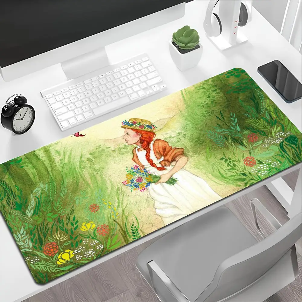 Anne of Green Gables Mouse Pad HD Printing Computer Gamers Locking Edge Non-slip Mause Pads XXL90x40cm Keyboard PC Desk Pad cs l