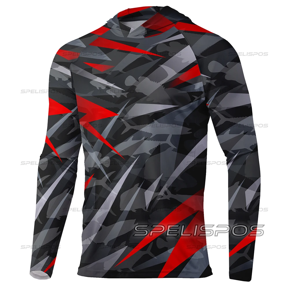 Hoodies Fishing Shirt Hunting Guise Riding Tops Wear UPF 50+ Run T-shirt Beach Gear Outdoor Sports Surfing Dress Black Angling