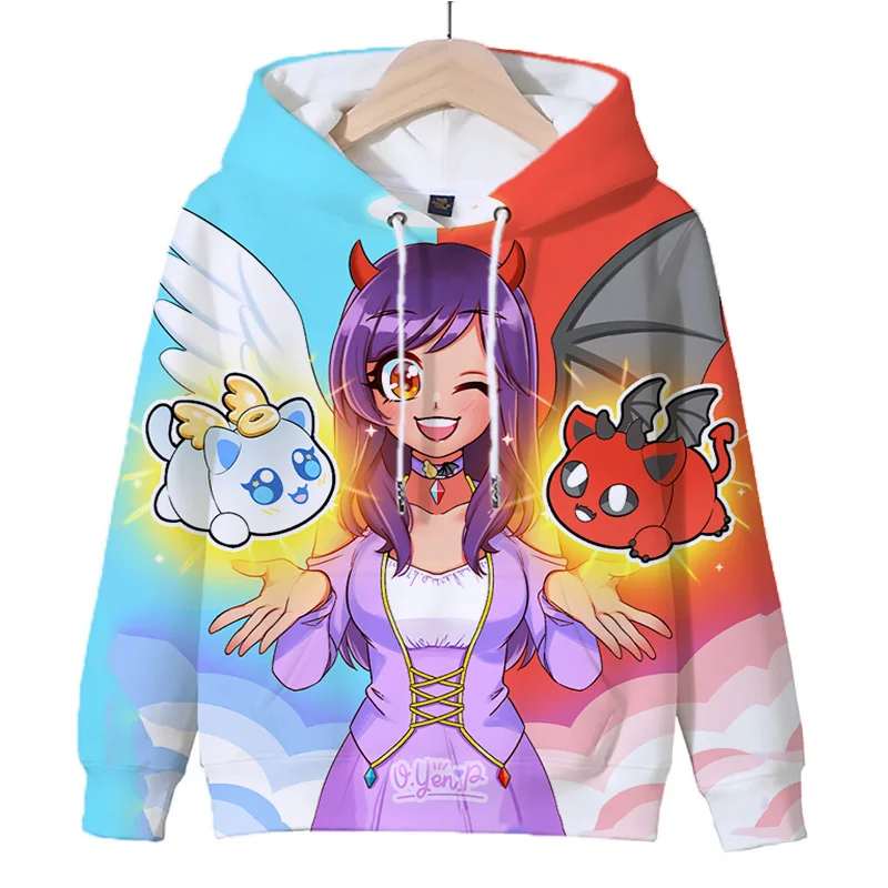 Sudadera con capucha de juego Aphmau para niños, sudaderas con capucha en 3D estampadas, Jersey Kawaii para niñas, Tops con capucha, ropa para niños